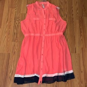 RnB Orange Coral sleeveless midi dress size 3x